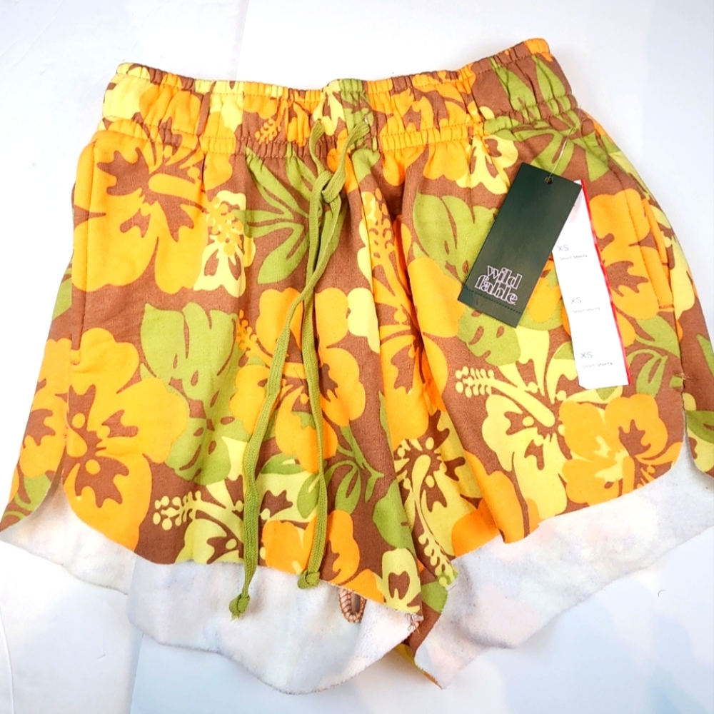 New Wild Fable Tropical Shorts‎ Workout Comfy Shorts Hawaiian Aloha Size XS